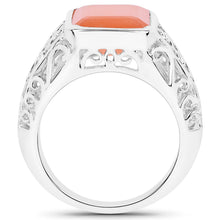 Load image into Gallery viewer, 5.75 Carat Genuine Peach Moonstone .925 Sterling Silver Ring