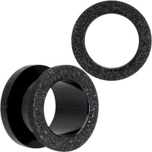 Load image into Gallery viewer, Black PVD Sandblasted Screw Fit Tunnel Plug Set 5mm to 16mm