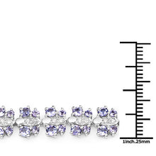 Load image into Gallery viewer, 7.02 Carat Genuine Tanzanite and White Sapphire .925 Sterling Silver Bracelet