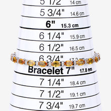 Load image into Gallery viewer, 12.33 Carat Genuine Orange Sapphire and White Diamond 14K White Gold Bracelet