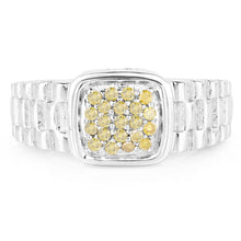 Load image into Gallery viewer, 0.25 Carat Genuine Yellow Diamond .925 Sterling Silver Ring