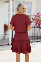 Load image into Gallery viewer, Short Sleeve Tiered Mini Dress Feminine & Flowy Modern Women Summer Dress