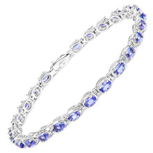 Load image into Gallery viewer, 6.00 Carat Genuine Tanzanite .925 Sterling Silver Bracelet