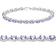 Load image into Gallery viewer, 6.00 Carat Genuine Tanzanite .925 Sterling Silver Bracelet