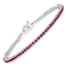 Load image into Gallery viewer, 3.35 Carat Genuine Ruby .925 Sterling Silver Bracelet