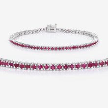 Load image into Gallery viewer, 3.35 Carat Genuine Ruby .925 Sterling Silver Bracelet
