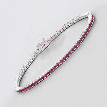 Load image into Gallery viewer, 3.35 Carat Genuine Ruby .925 Sterling Silver Bracelet