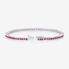 Load image into Gallery viewer, 3.35 Carat Genuine Ruby .925 Sterling Silver Bracelet