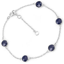 Load image into Gallery viewer, 5.00 Carat Genuine Blue Sapphire .925 Sterling Silver Bracelet