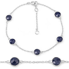 Load image into Gallery viewer, 5.00 Carat Genuine Blue Sapphire .925 Sterling Silver Bracelet