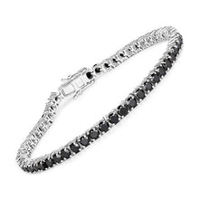 Load image into Gallery viewer, 5.40 Carat Genuine Black Diamond .925 Sterling Silver Bracelet