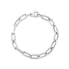 Load image into Gallery viewer, Sterling Silver Wide Paperclip Chain Bracelet