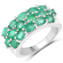 Load image into Gallery viewer, 7.80 Carat Genuine Zambian Emerald .925 Sterling Silver 3 Piece Jewelry Set (Ring, Earrings, and Pendant w/ Chain)