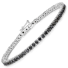 Load image into Gallery viewer, 3.15 Carat Genuine Black Diamond .925 Sterling Silver Bracelet