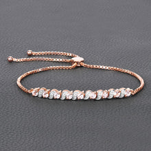 Load image into Gallery viewer, 0.89 Carat Genuine Morganite and White Topaz .925 Sterling Silver Bracelet