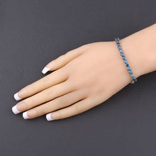 Load image into Gallery viewer, 14.33 Carat Genuine Blue Diamond 14K White Gold Bracelet
