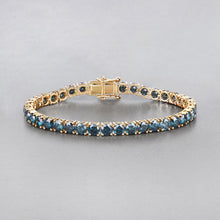 Load image into Gallery viewer, 14.33 Carat Genuine Blue Diamond 14K Yellow Gold Bracelet