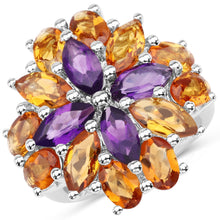 Load image into Gallery viewer, 7.96 Carat Genuine Amethyst & Madeira Citrine .925 Sterling Silver Ring