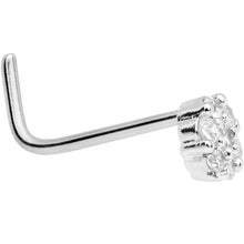 Load image into Gallery viewer, 1/4 Clear CZ Gem Cute Cluster L Shaped Nose Ring