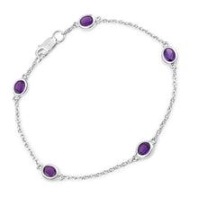 Load image into Gallery viewer, 1.70 Carat Genuine Amethyst .925 Sterling Silver Bracelet