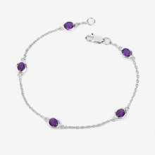Load image into Gallery viewer, 1.70 Carat Genuine Amethyst .925 Sterling Silver Bracelet
