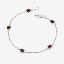 Load image into Gallery viewer, 2.25 Carat Genuine Garnet .925 Sterling Silver Bracelet