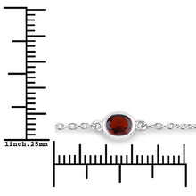 Load image into Gallery viewer, 2.25 Carat Genuine Garnet .925 Sterling Silver Bracelet