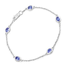 Load image into Gallery viewer, 1.65 Carat Genuine Tanzanite .925 Sterling Silver Bracelet
