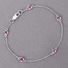 Load image into Gallery viewer, 0.65 Carat Genuine Ruby .925 Sterling Silver Bracelet