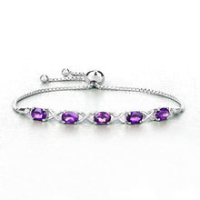Load image into Gallery viewer, 4.00 Carat Genuine Amethyst .925 Sterling Silver Bracelet