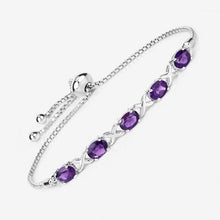Load image into Gallery viewer, 4.00 Carat Genuine Amethyst .925 Sterling Silver Bracelet