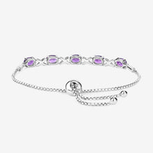 Load image into Gallery viewer, 4.00 Carat Genuine Amethyst .925 Sterling Silver Bracelet