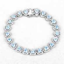 Load image into Gallery viewer, 10.50 Carat Genuine Blue Topaz .925 Sterling Silver Bracelet