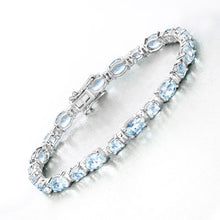 Load image into Gallery viewer, 10.06 Carat Genuine Aquamarine .925 Sterling Silver Bracelet