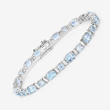 Load image into Gallery viewer, 10.06 Carat Genuine Aquamarine .925 Sterling Silver Bracelet