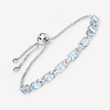 Load image into Gallery viewer, 7.60 Carat Genuine Blue Topaz .925 Sterling Silver Bracelet