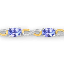 Load image into Gallery viewer, 1.81 Carat Genuine Tanzanite and White Topaz .925 Sterling Silver Bracelet