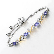 Load image into Gallery viewer, 1.79 Carat Genuine Tanzanite and White Topaz .925 Sterling Silver Bracelet