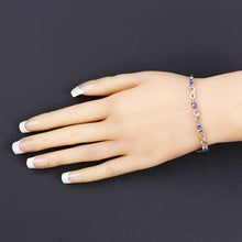 Load image into Gallery viewer, 1.79 Carat Genuine Tanzanite and White Topaz .925 Sterling Silver Bracelet