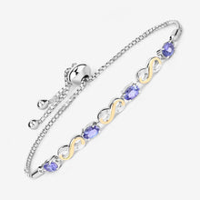 Load image into Gallery viewer, 1.79 Carat Genuine Tanzanite and White Topaz .925 Sterling Silver Bracelet
