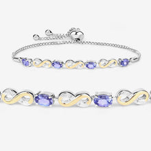 Load image into Gallery viewer, 1.79 Carat Genuine Tanzanite and White Topaz .925 Sterling Silver Bracelet