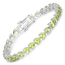 Load image into Gallery viewer, 13.64 Carat Genuine Peridot .925 Sterling Silver Bracelet