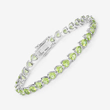 Load image into Gallery viewer, 13.64 Carat Genuine Peridot .925 Sterling Silver Bracelet