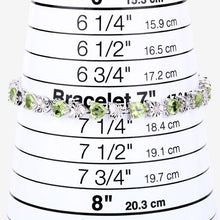 Load image into Gallery viewer, 6.74 Carat Genuine Peridot and White Diamond .925 Sterling Silver Bracelet
