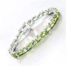 Load image into Gallery viewer, 21.37 Carat Genuine Peridot .925 Sterling Silver Bracelet