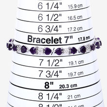 Load image into Gallery viewer, 9.56 Carat Genuine Amethyst and White Diamond .925 Sterling Silver Bracelet