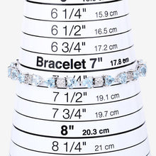Load image into Gallery viewer, 11.10 Carat Genuine Blue Topaz and White Diamond .925 Sterling Silver Bracelet