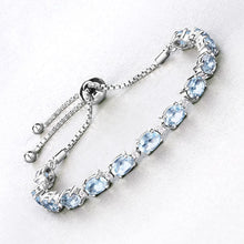 Load image into Gallery viewer, 12.83 Carat Genuine Blue Topaz and White Topaz .925 Sterling Silver Bracelet