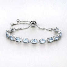 Load image into Gallery viewer, 12.83 Carat Genuine Blue Topaz and White Topaz .925 Sterling Silver Bracelet