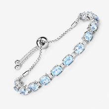 Load image into Gallery viewer, 12.83 Carat Genuine Blue Topaz and White Topaz .925 Sterling Silver Bracelet